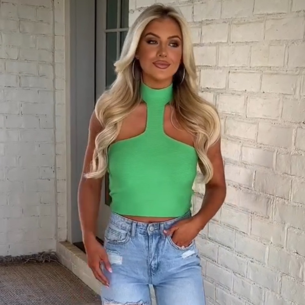 These three boutique high neck crop top